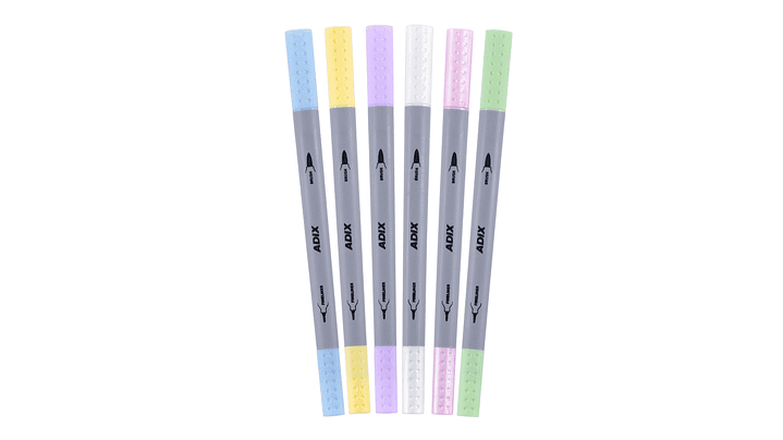 Set de Marcadores Brush Pen / Fineliner 6 Colores 4