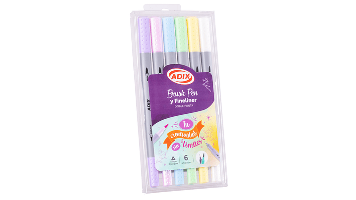 Set de Marcadores Brush Pen / Fineliner 6 Colores 5