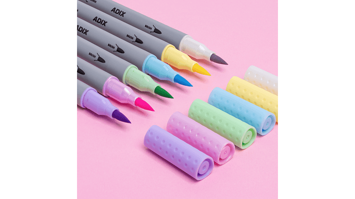 Set de Marcadores Brush Pen / Fineliner 6 Colores 6