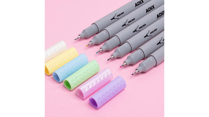 Set de Marcadores Brush Pen / Fineliner 6 Colores 7