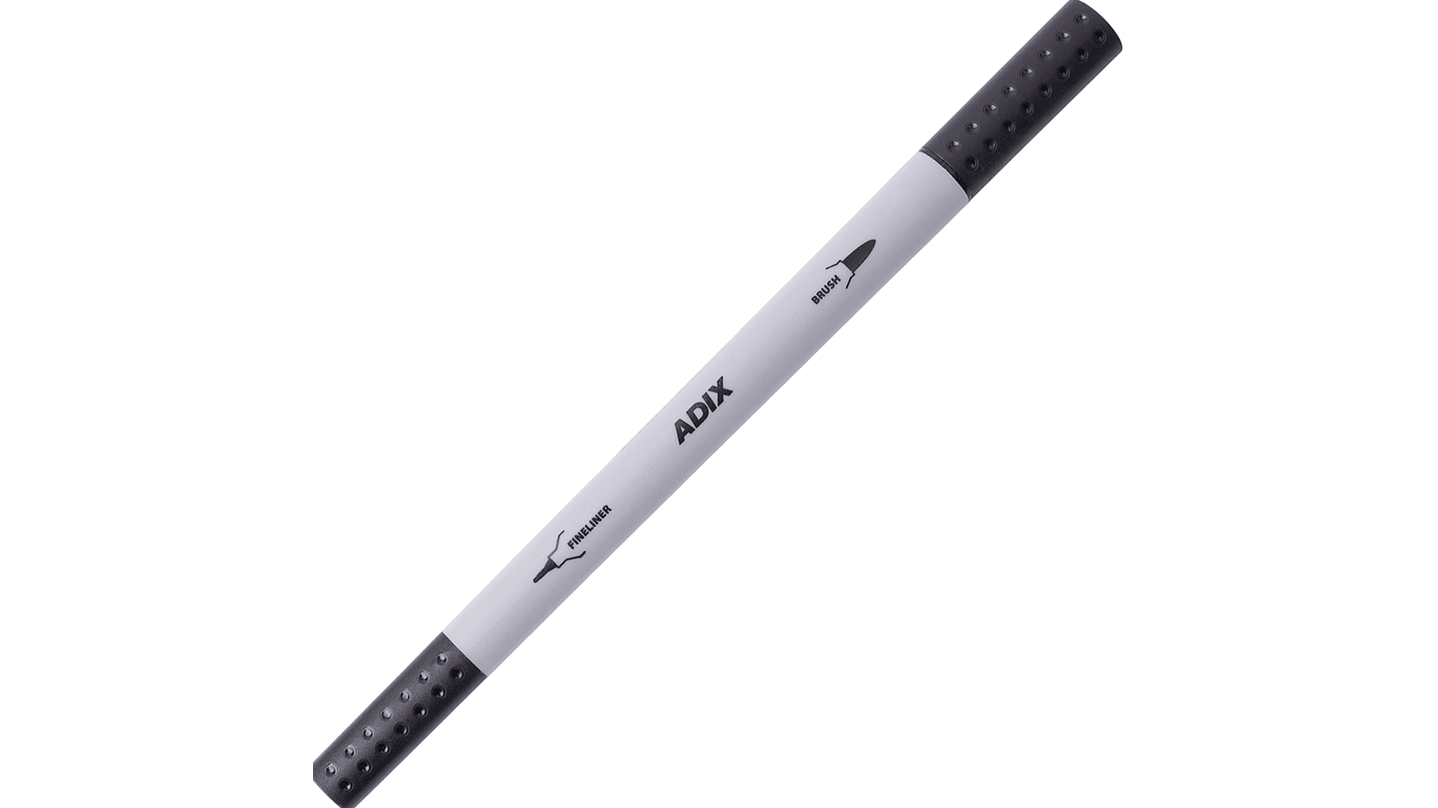 Marcador Doble Punta Brush Pen + Fineliner Negro 2