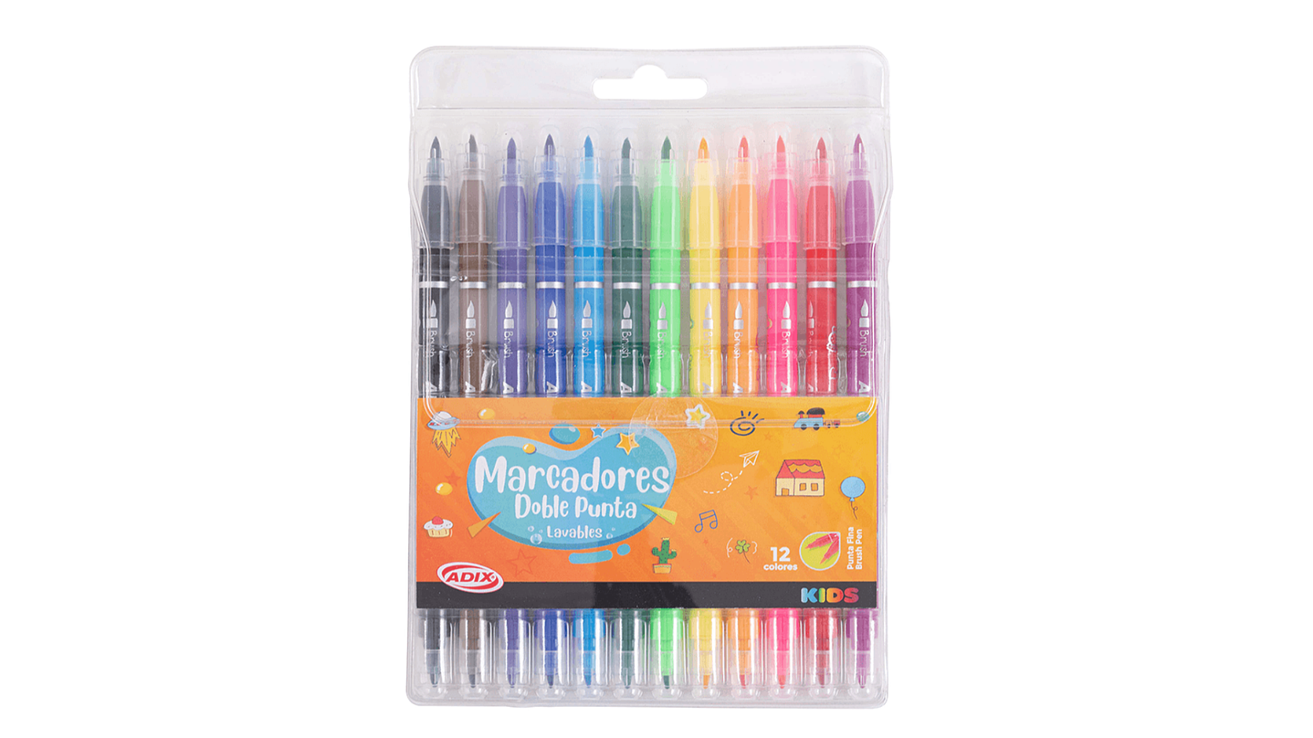 Set Marcadores 12 Colore Doble Punta 1