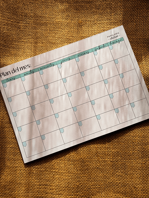 Planificador mensual de escritorio B5