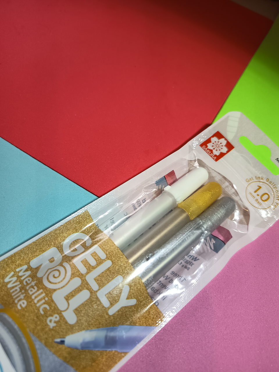 Set Gelly Roll blanco/oro/plata 1