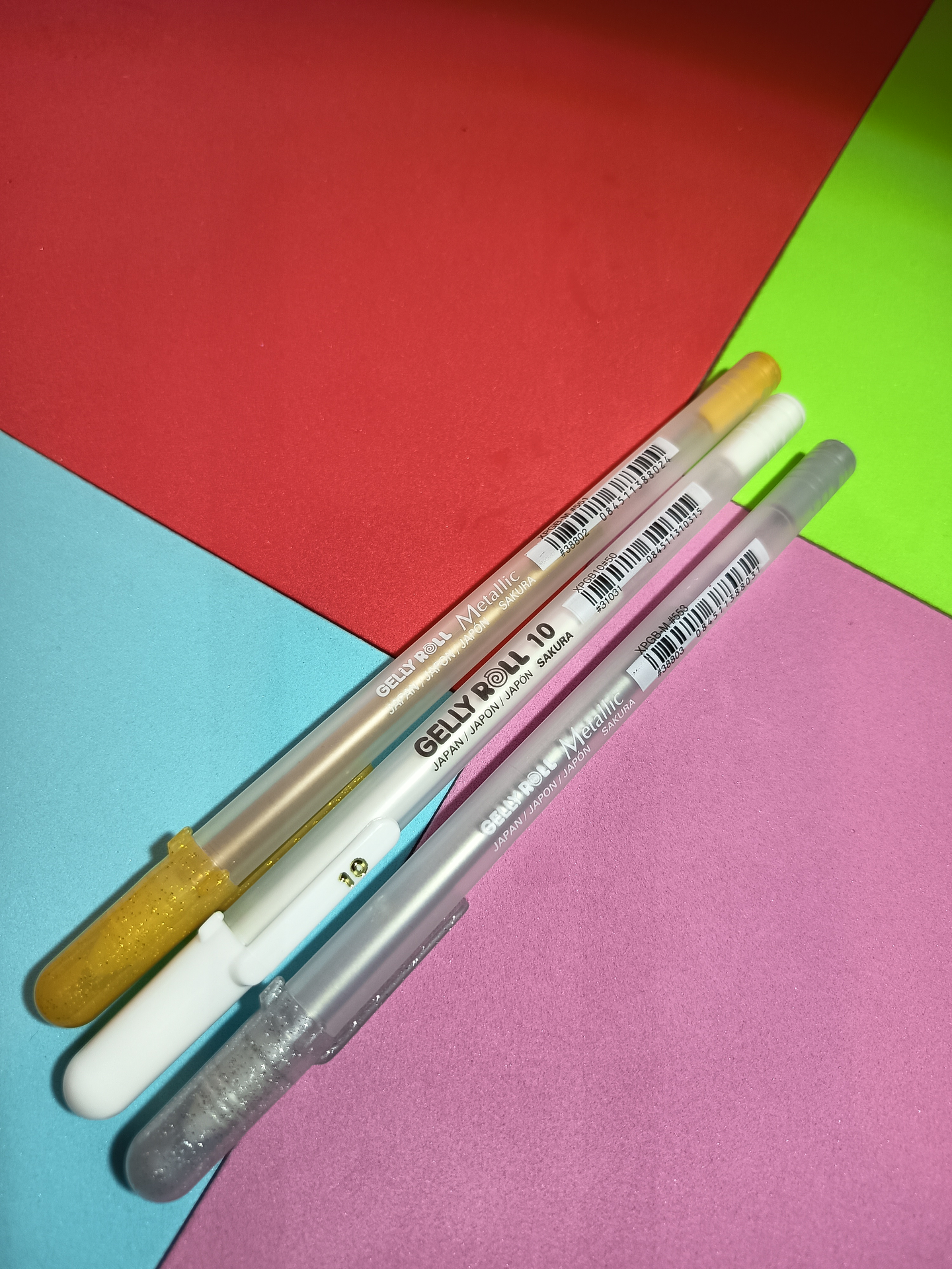 Set Gelly Roll blanco/oro/plata 2