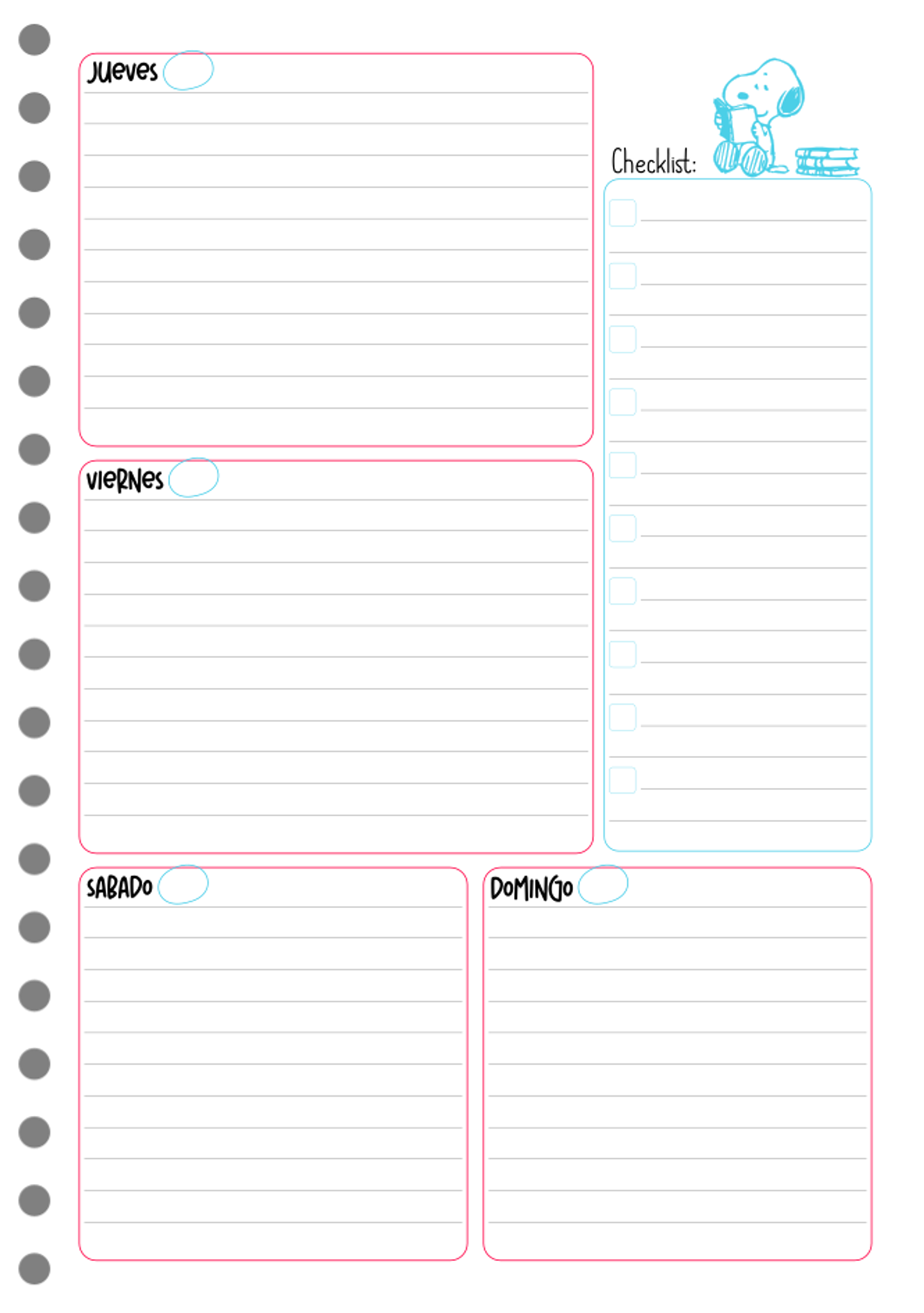 Planificador anual Snoopy B5 8