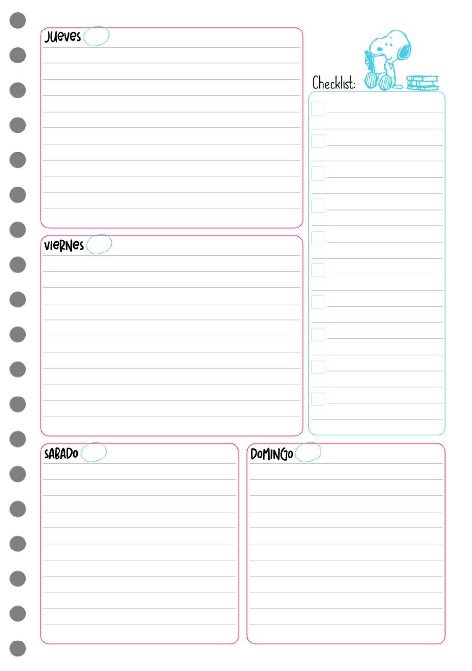 Planificador anual Snoopy B5 8