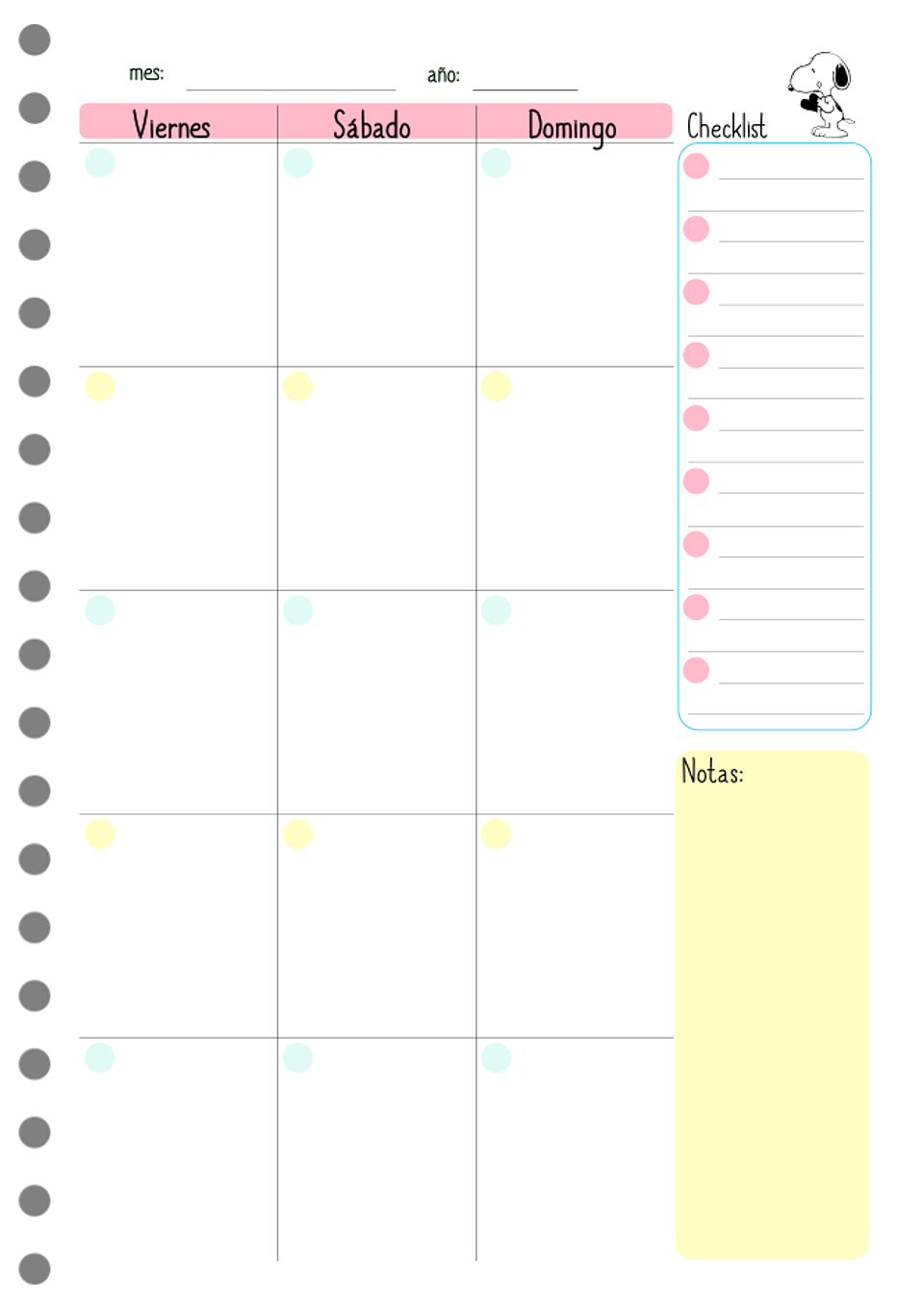 Planificador anual Snoopy B5 6