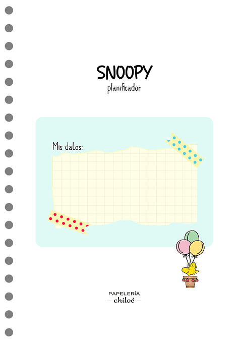 Planificador anual Snoopy B5