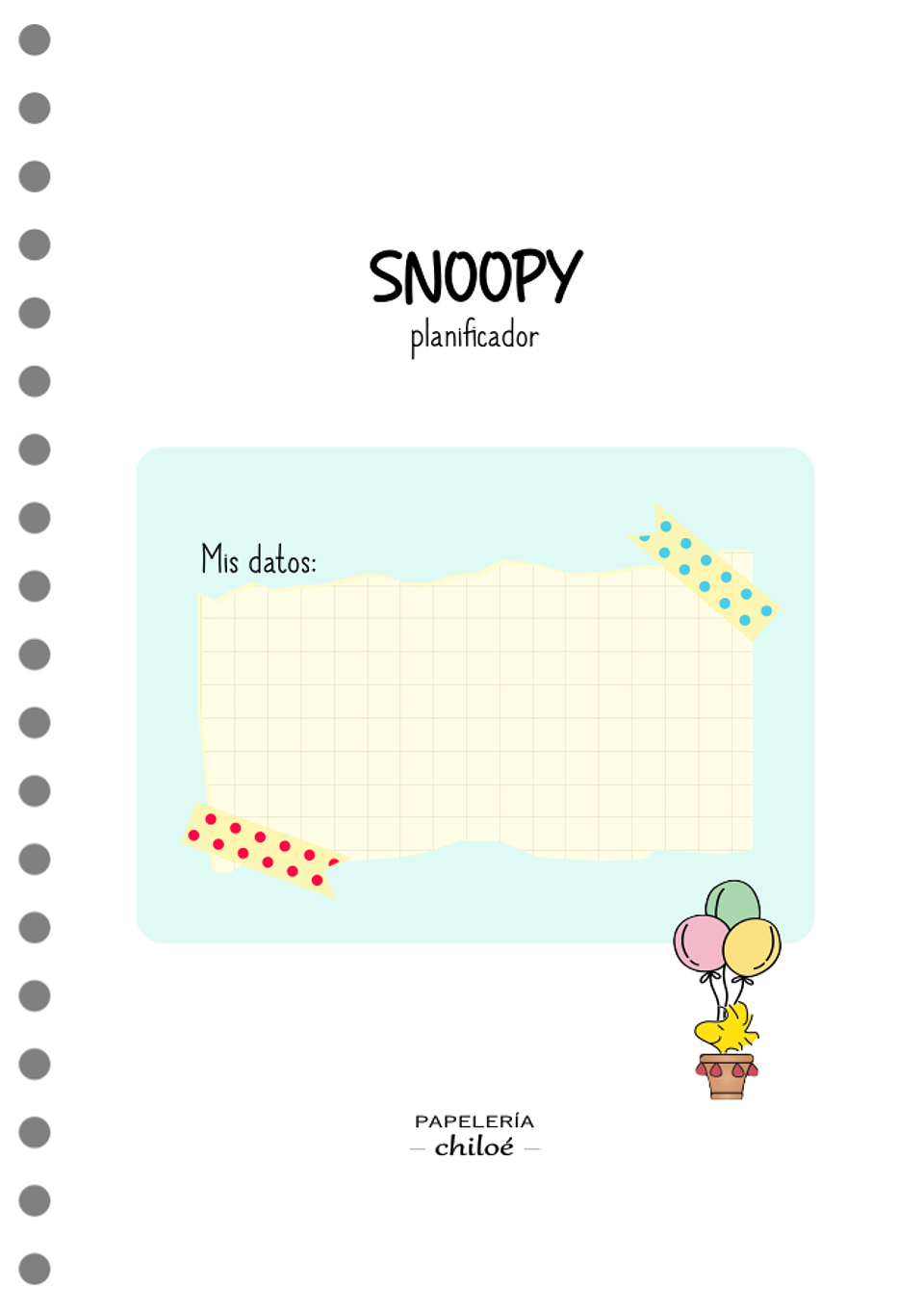 Planificador anual Snoopy B5 2