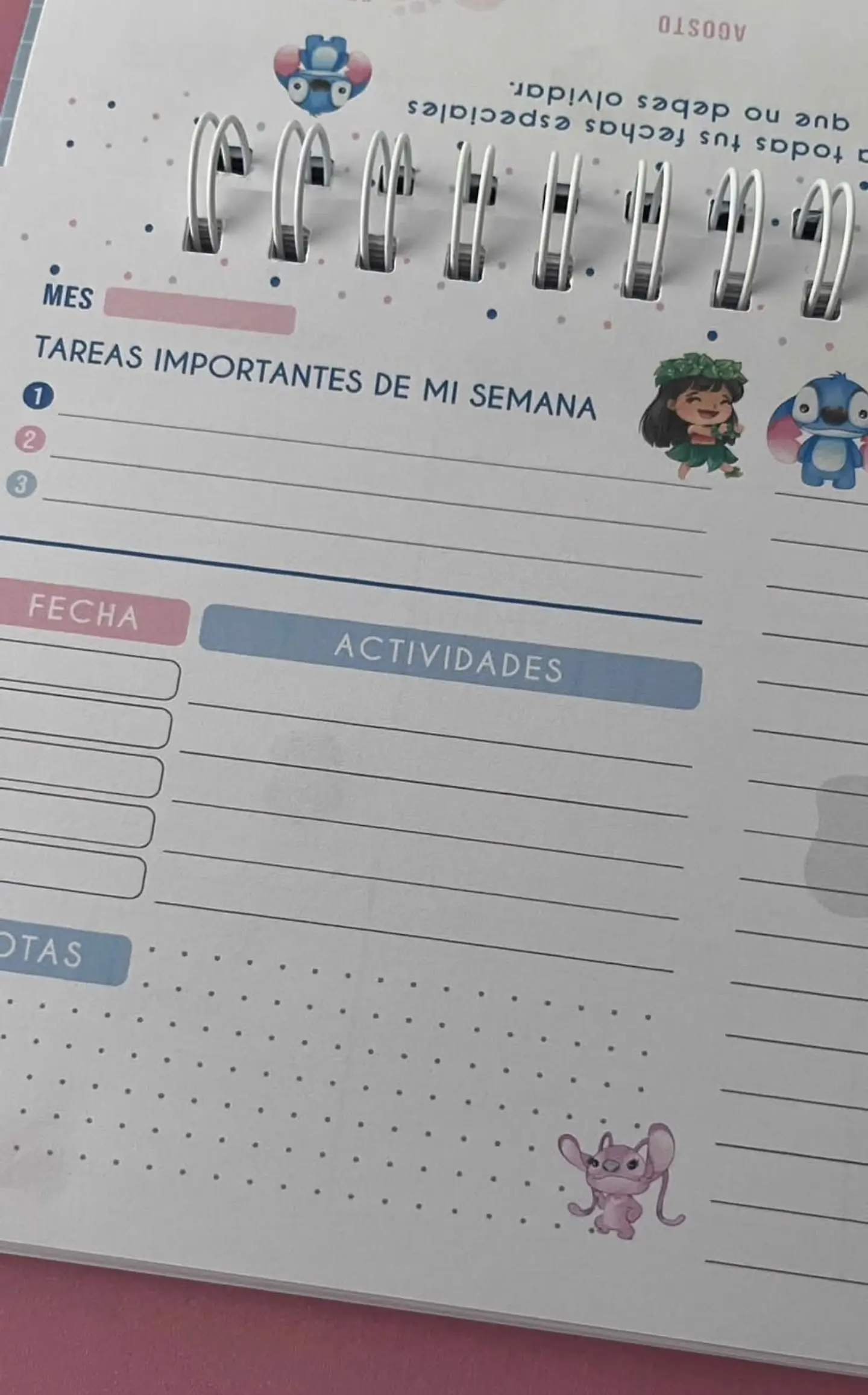 Planificador semanal Stitch 2