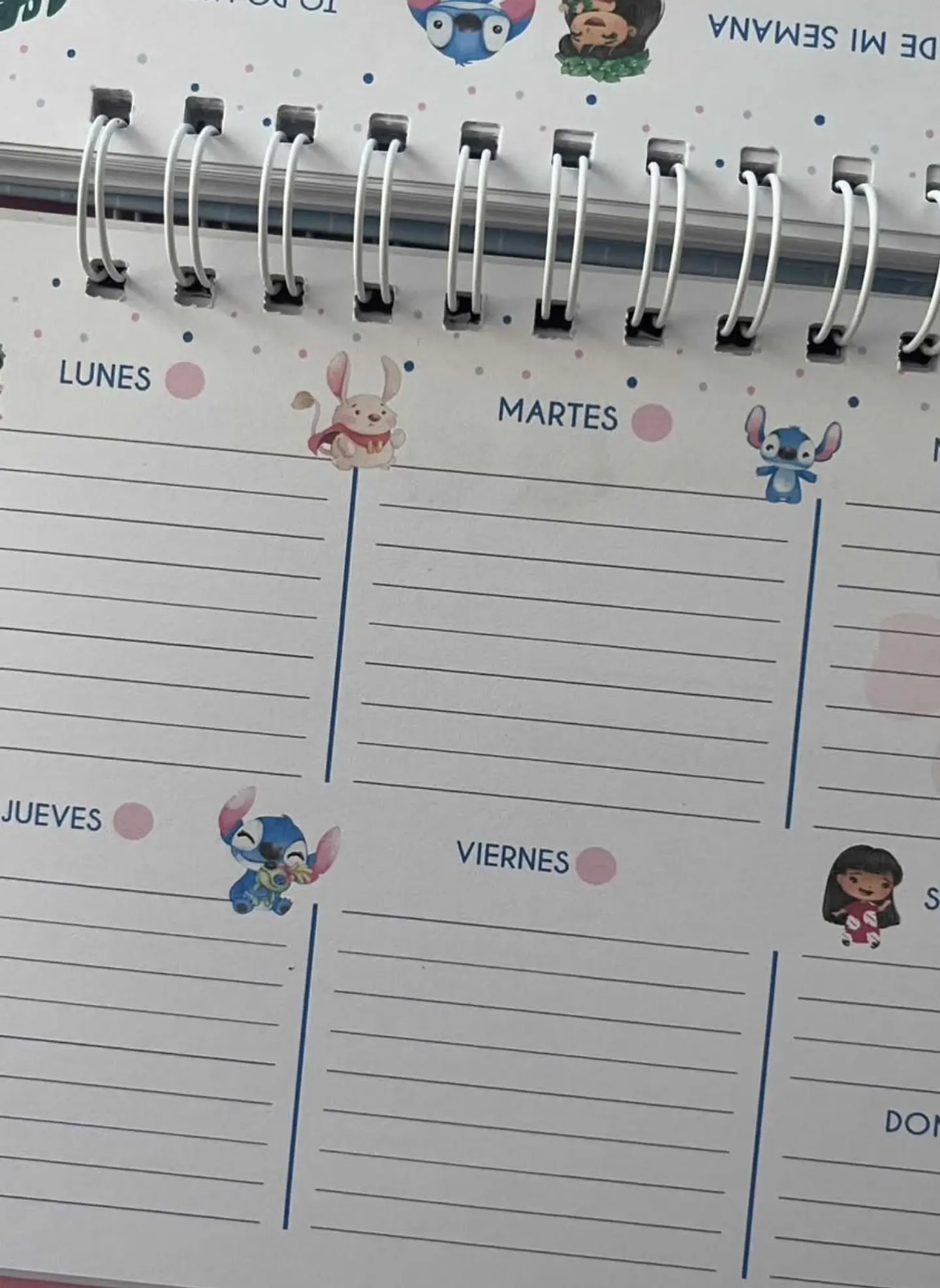 Planificador semanal Stitch 3