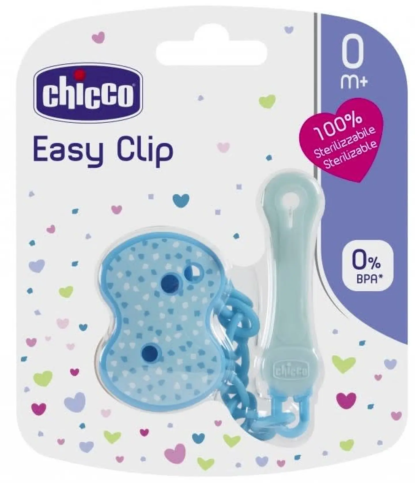 Chicco Easy Clip C/Cadena Celeste P/Chupetes  1