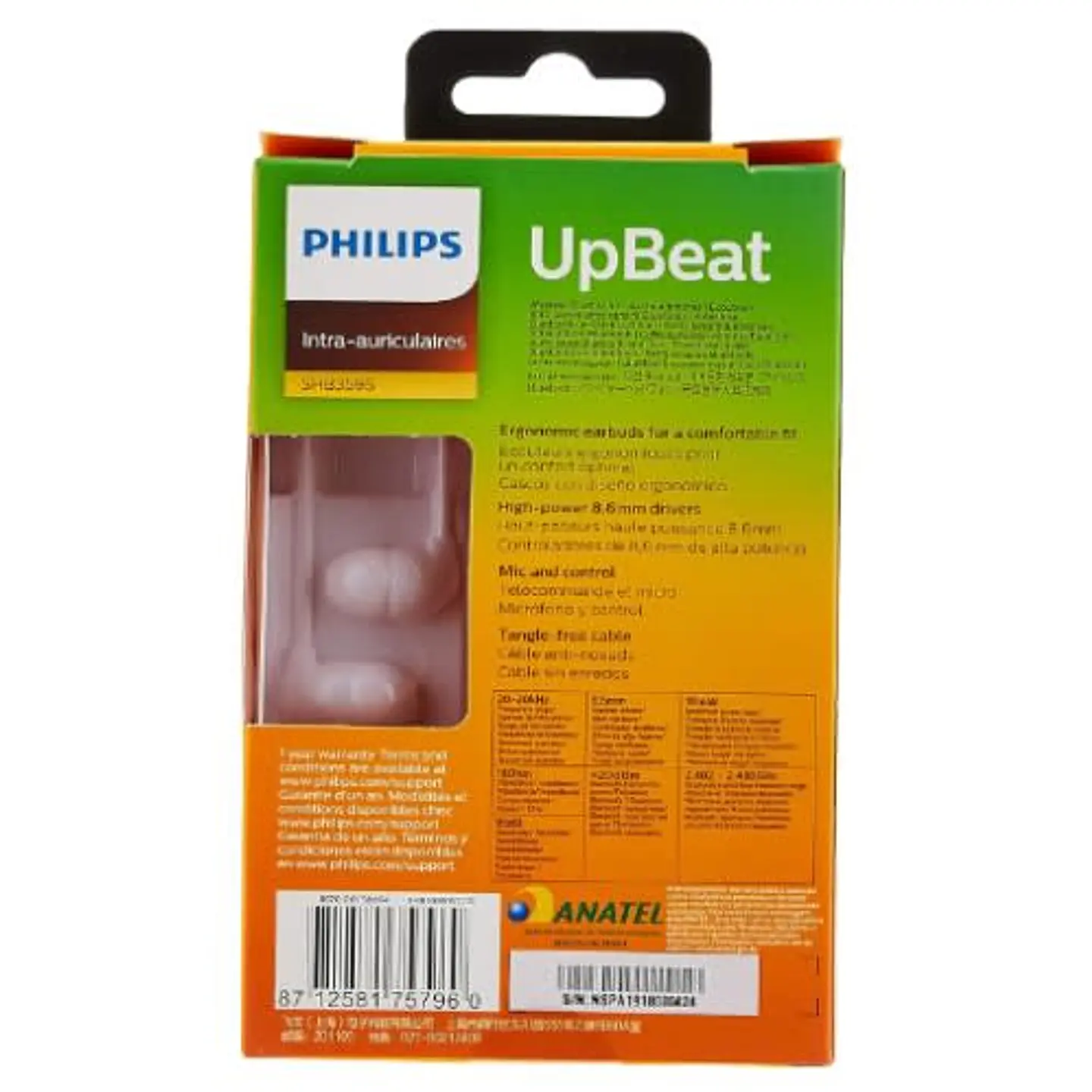 Philips Audífonos UpBeat C/Mic White SHB3595WT  2