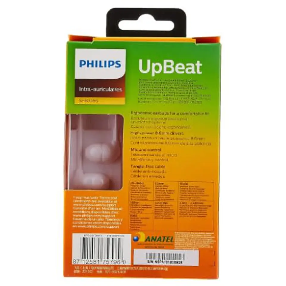 Philips Audífonos UpBeat C/Mic White SHB3595WT  2