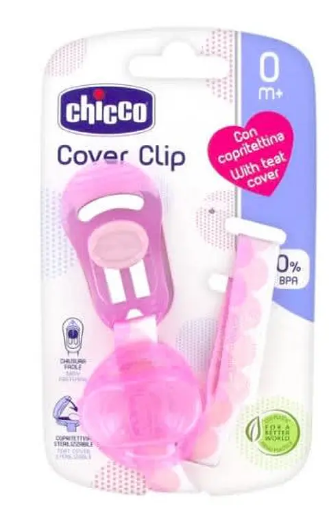 Chicco Cover Clip P/Chupetes Rosado 