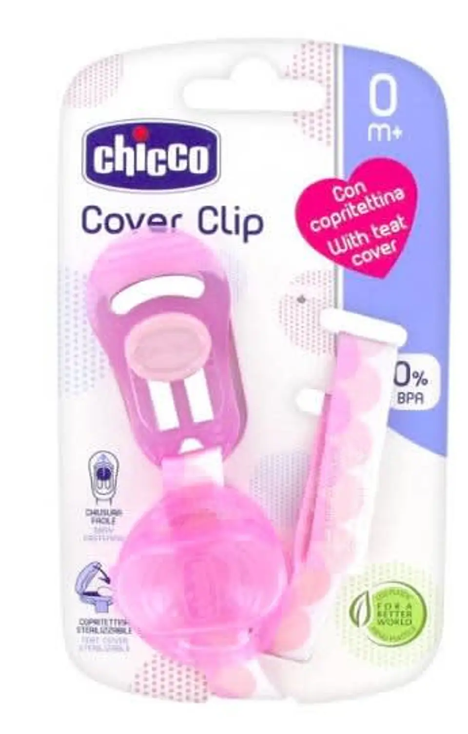 Chicco Cover Clip P/Chupetes Rosado  1