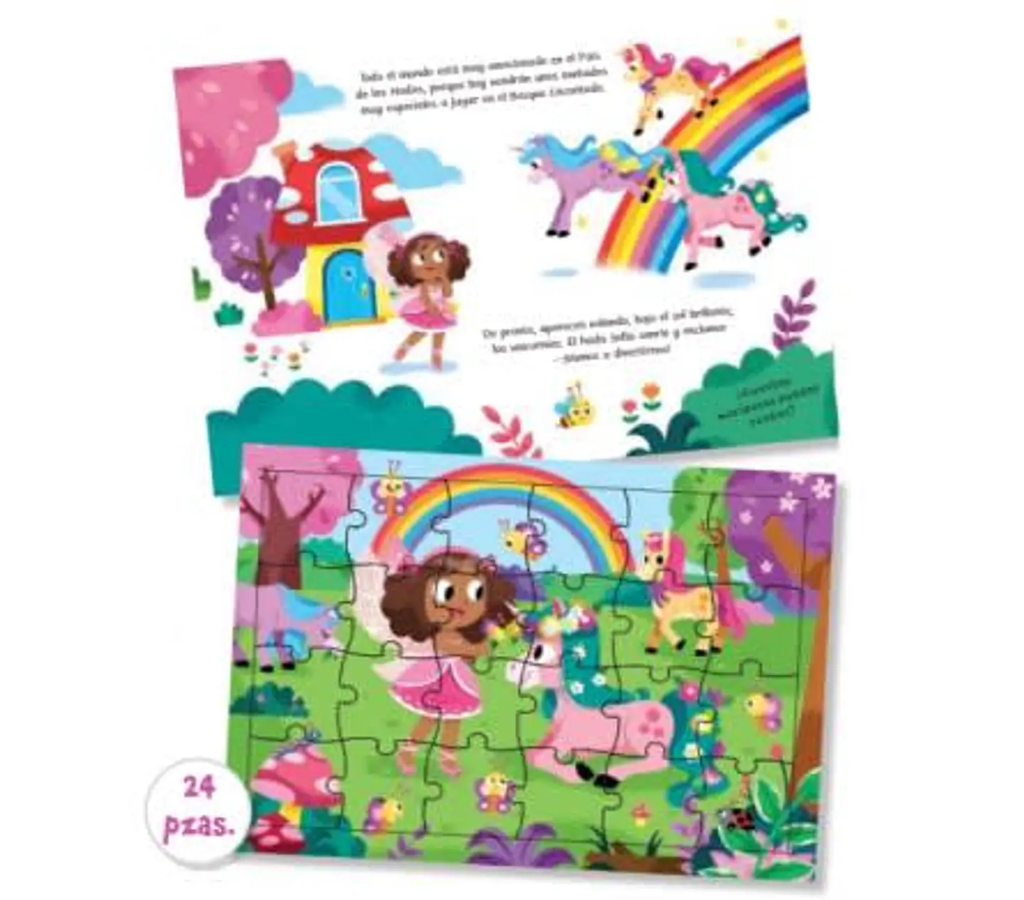 Libro + Puzzle Unicornios y Hadas  2