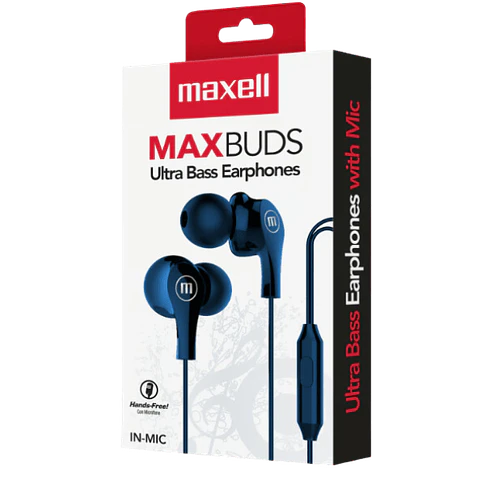 Maxell Audífonos Maxbuds C/Micrófono IN-MIC Navy 