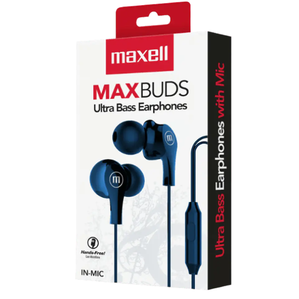 Maxell Audífonos Maxbuds C/Micrófono IN-MIC Navy  1