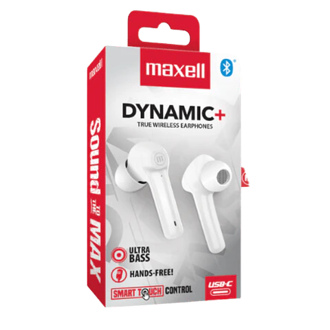 Maxell Audífonos Bluetooth Dynamic+ TWS Blanco 