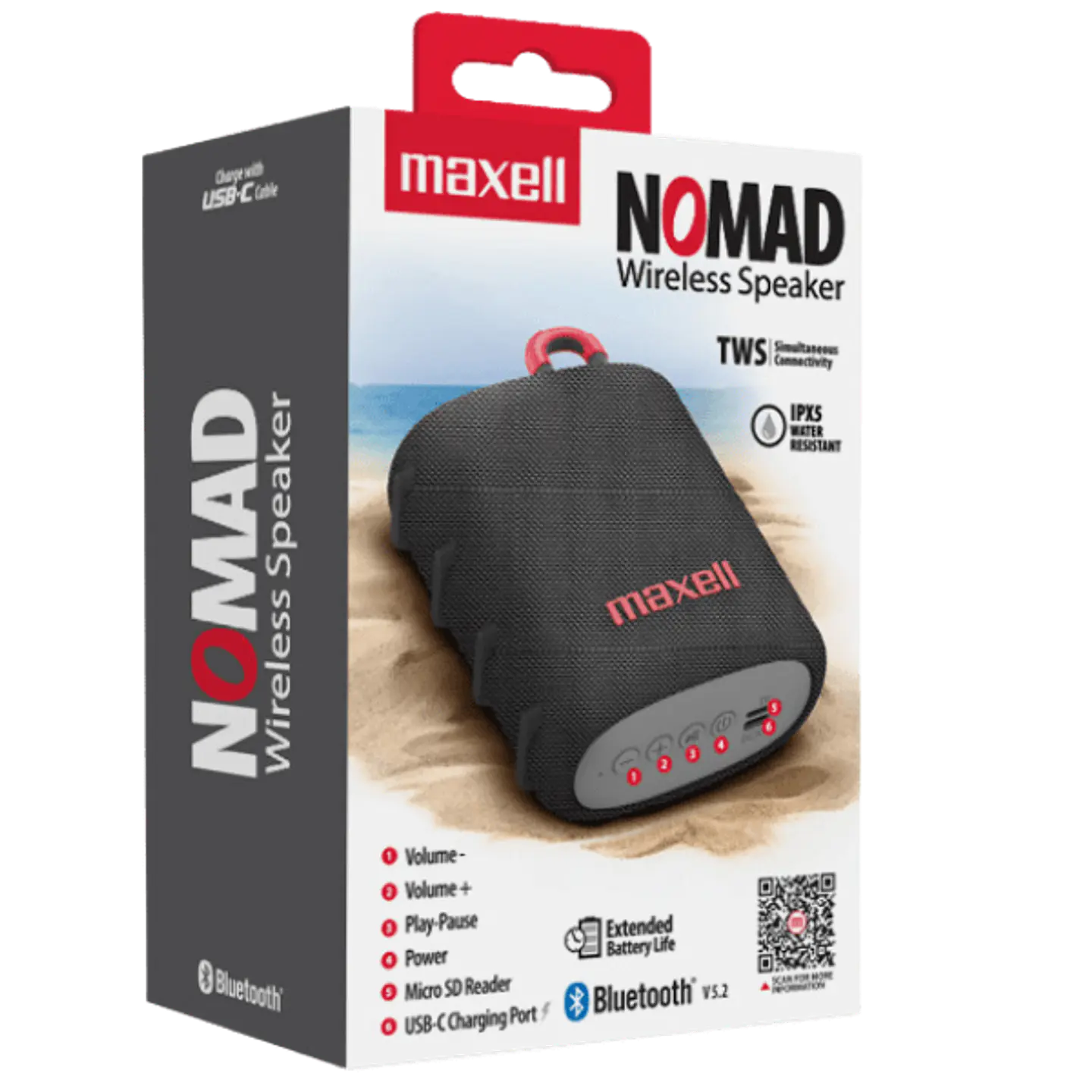 Maxell Parlante Bluetooth Nomad Gris  3