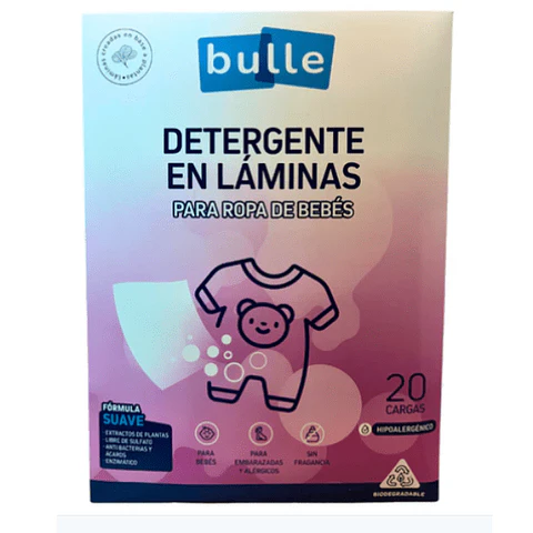 Bulle Detergente en Láminas para Ropa de Bebés 