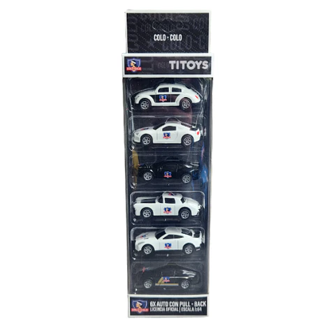 Set de 6 autos de colección Colo-Colo escala 1:64