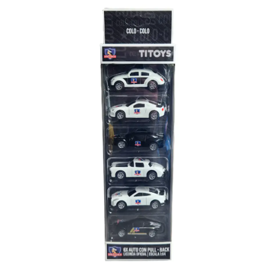 Set de 6 autos de colección Colo-Colo escala 1:64 1