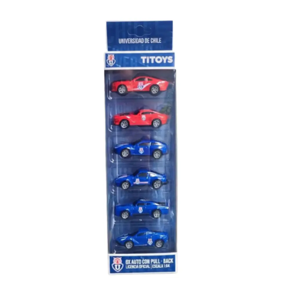 Set de 6 autos de colección Universidad de Chile escala 1:64 1