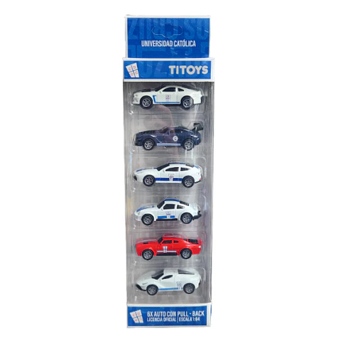 Set de 6 autos de colección Universidad Católica escala 1:64