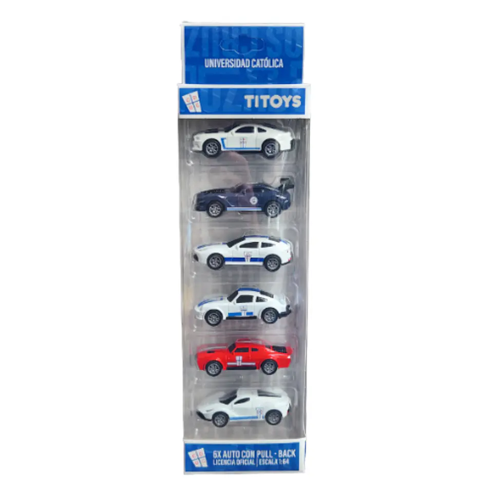 Set de 6 autos de colección Universidad Católica escala 1:64 1