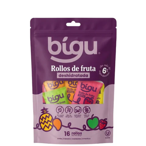 Bigu Pack 16ú. Rollos de Fruta Deshidratada 