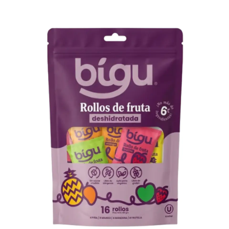 Bigu Pack 16ú. Rollos de Fruta Deshidratada  1