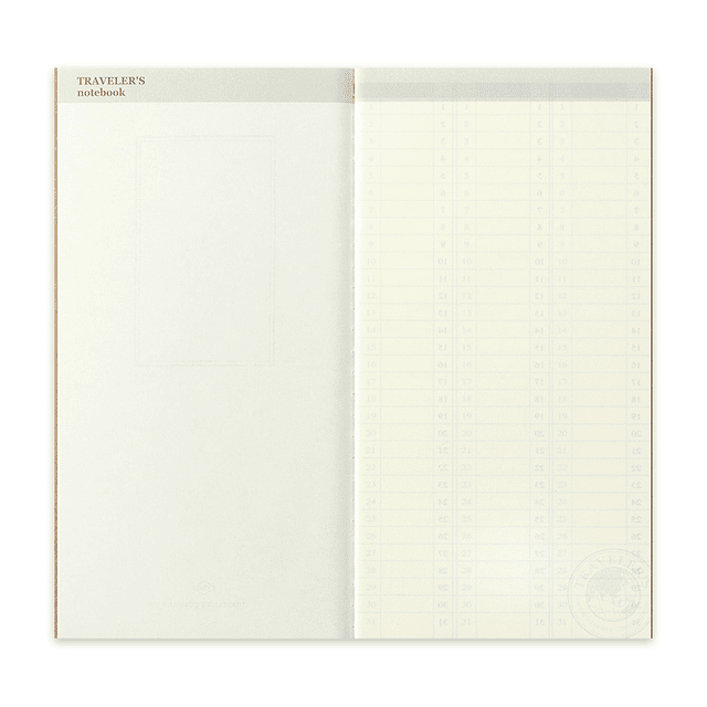  Refill Weekly Free Vertical 018 TRAVELER'S Notebook