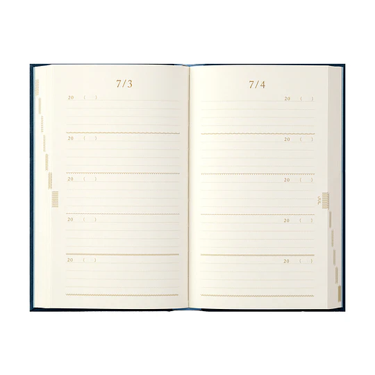 Midori 5-Year Diary Embroidery Flower Black