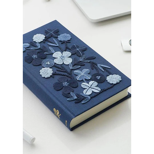 Midori 5-Year Diary Embroidery Flower Black