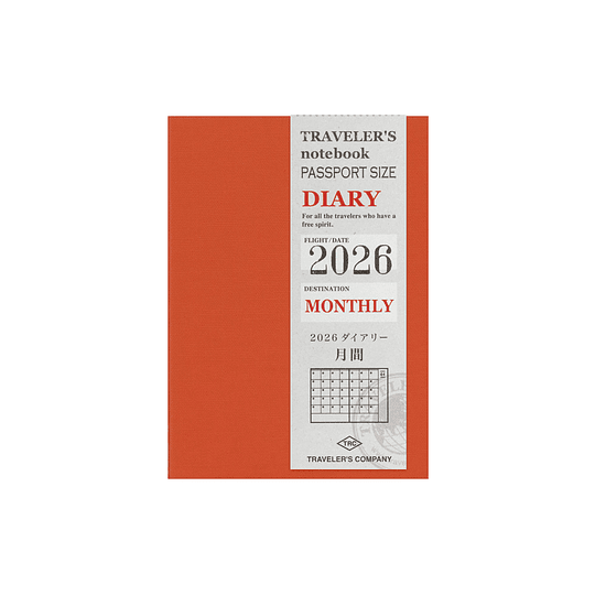 Refill  2026 Monthly Passport Size TRAVELER´S Notebook