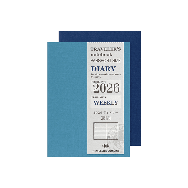 Refill 2026 Weekly Passport Size TRAVELER'S Notebook