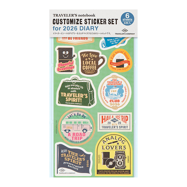 Sticker Set for Diary 2026 TRAVELER'S Notebook 