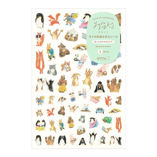 Yuru Log Sticker 1 Sheet Animal