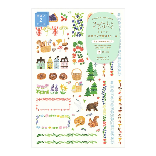 Yuru Log Sticker 2 Sheets  Scandinavia