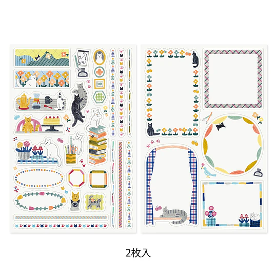 Yuru Log Sticker 2 Sheets  Cat