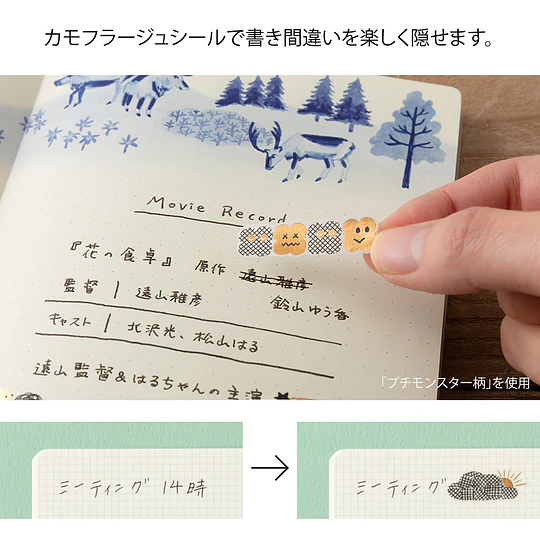Yuru Log Decoration Sticker 1 Sheet Camouflage Forest