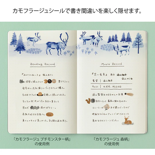 Yuru Log Decoration Sticker 1 Sheet Camouflage Mini Monster