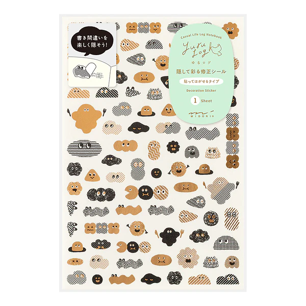 Yuru Log Decoration Sticker 1 Sheet Camouflage Mini Monster