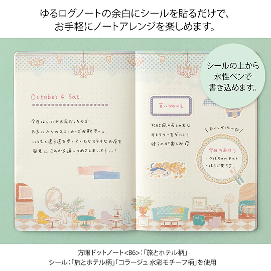 Yuru Log Decoration Sticker 2 sheets Travel & Hotel