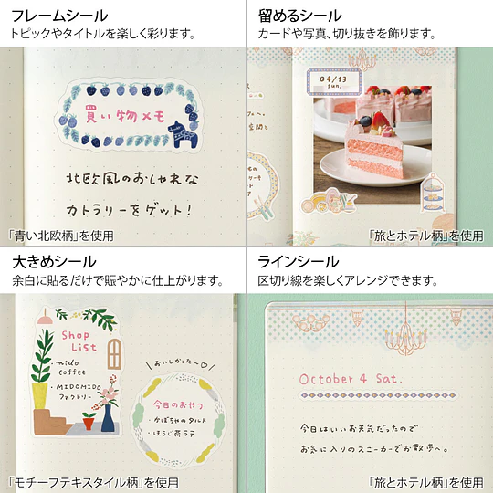 Yuru Log Decoration Sticker 2 sheets Blue Nordic
