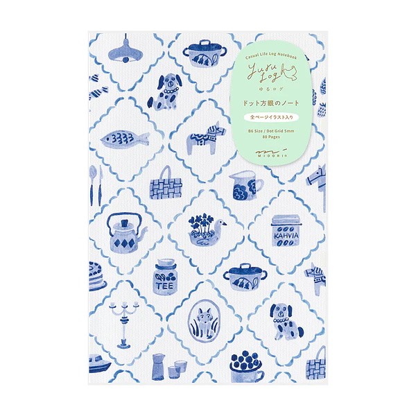 Yuru Log Notebook (B6) Blue Nordic