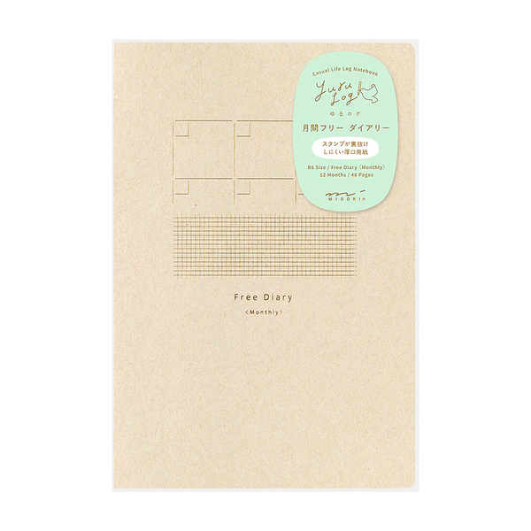 Yuru Log Notebook (B6) Free Diary Monthly